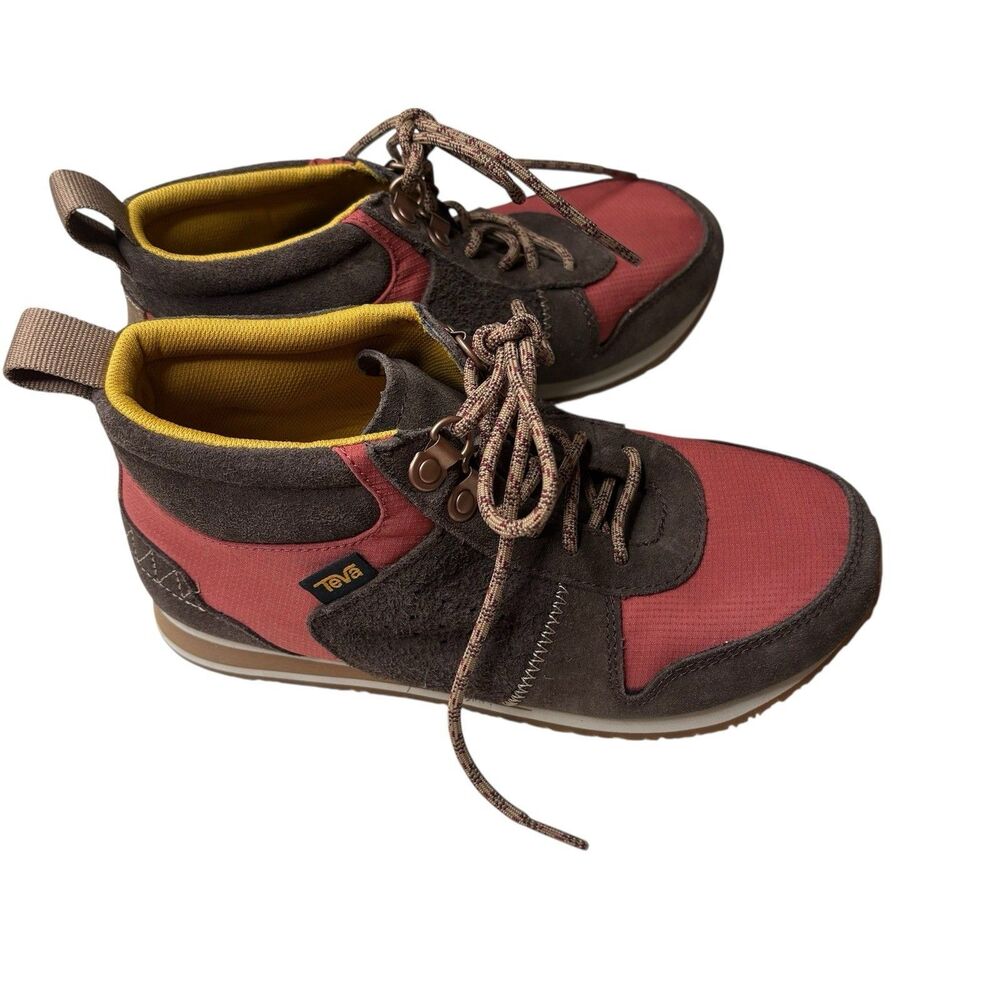 Teva Women's Highside '84 Mid Retro Brown Red Sneakers Shoes Size 7 Womens